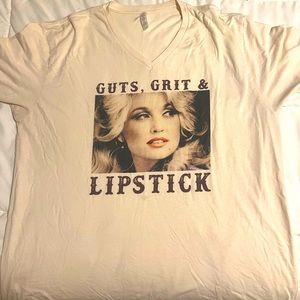 XXL DOLLY PARTON TSHIRT - guts, grit, & lipstick